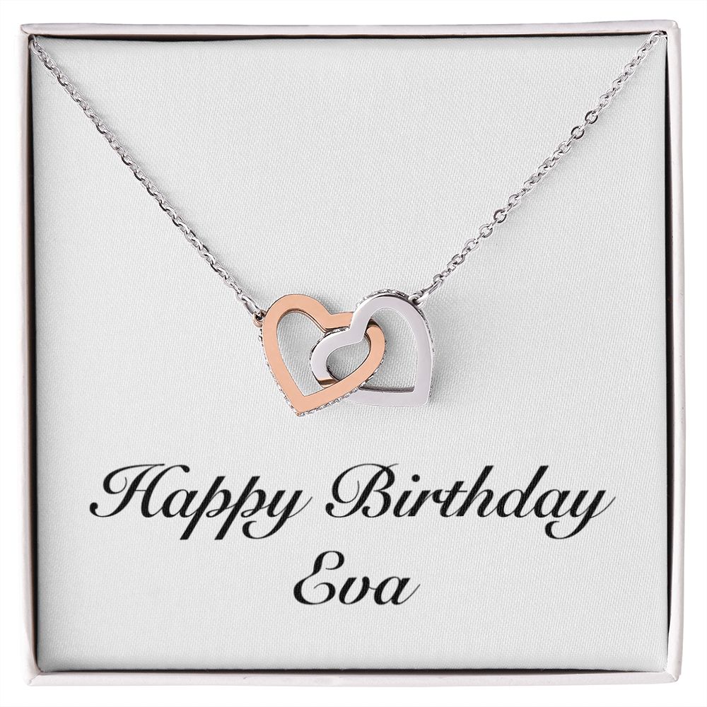Happy Birthday Eva - Interlocking Hearts Necklace