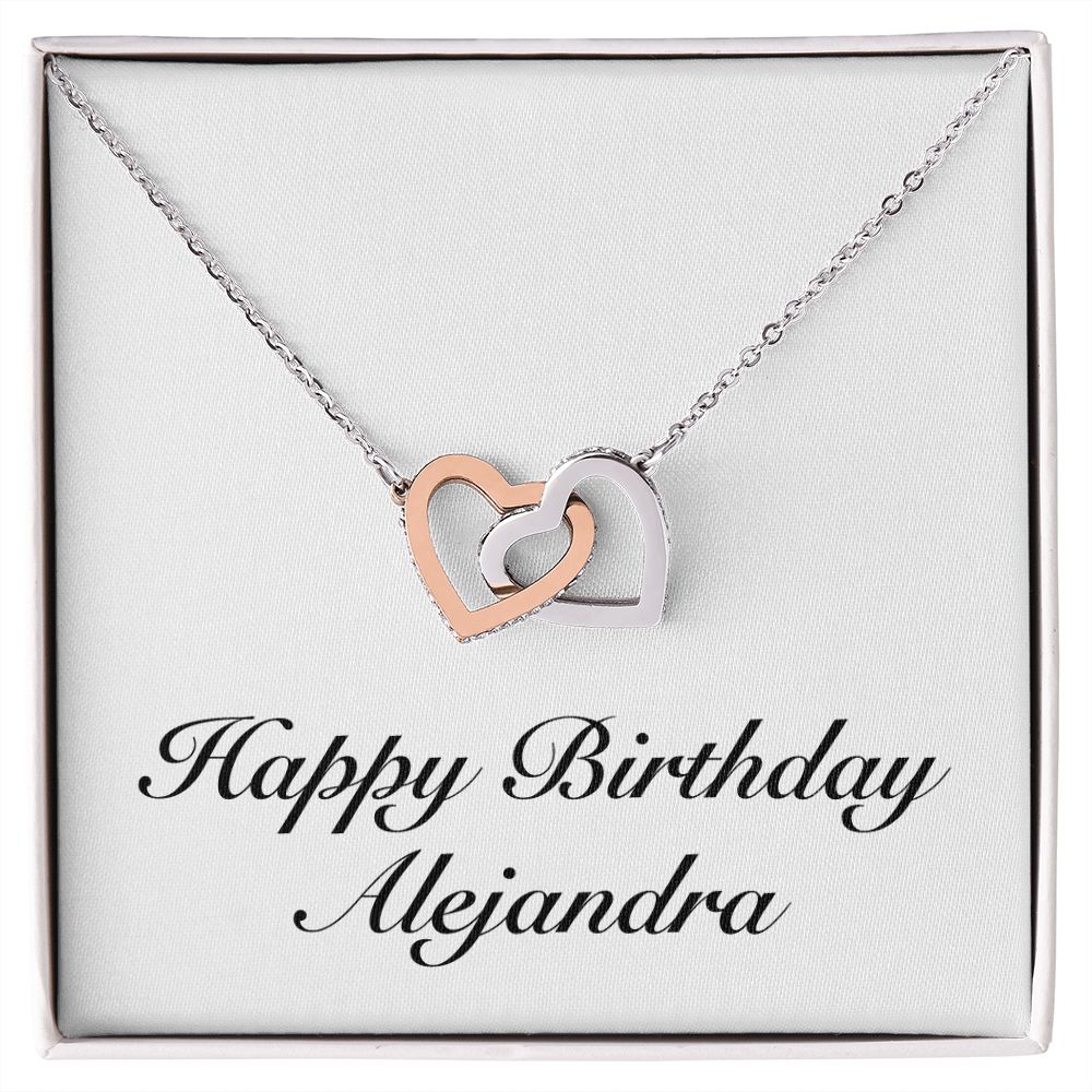 Happy Birthday Alejandra - Interlocking Hearts Necklace