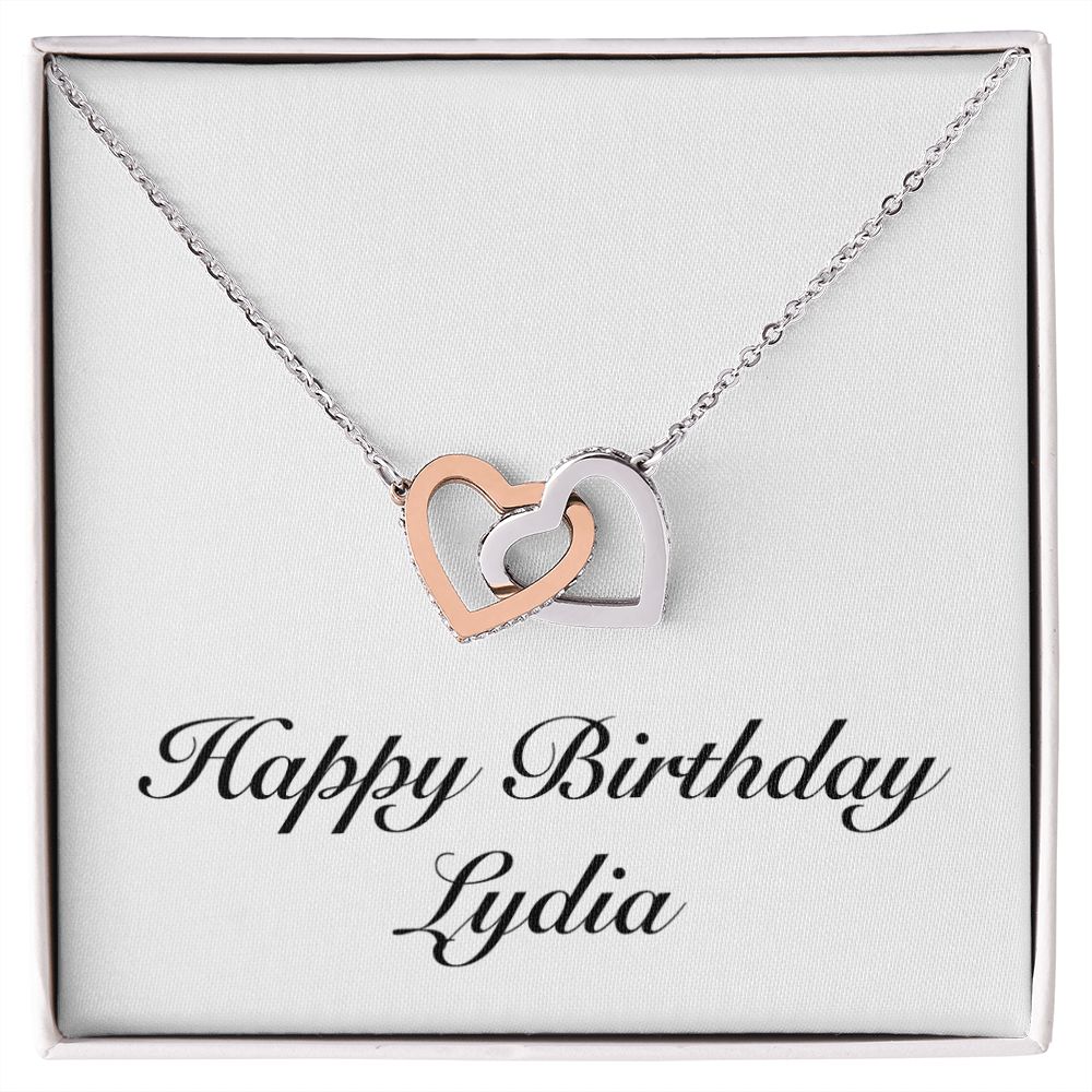 Happy Birthday Lydia - Interlocking Hearts Necklace