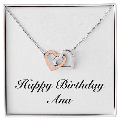 Happy Birthday Ana - Interlocking Hearts Necklace