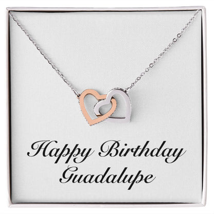 Happy Birthday Guadalupe - Interlocking Hearts Necklace
