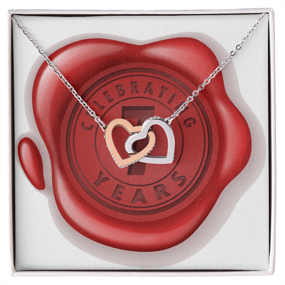 Celebrating 07 Years Anniversary - Interlocking Hearts Necklace