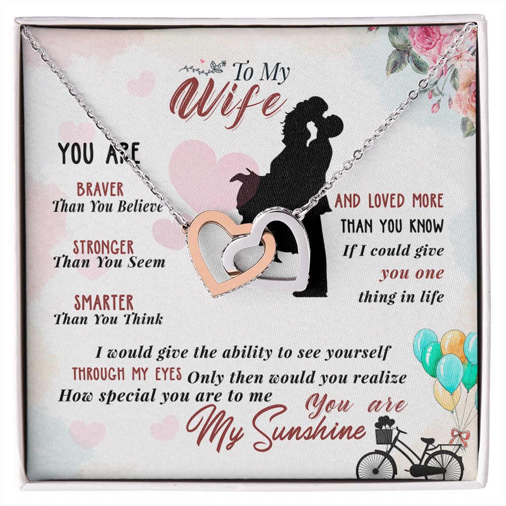 014 To My Wife - Interlocking Hearts Necklace