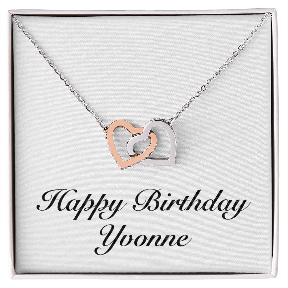 Happy Birthday Yvonne - Interlocking Hearts Necklace