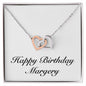 Happy Birthday Margery - Interlocking Hearts Necklace