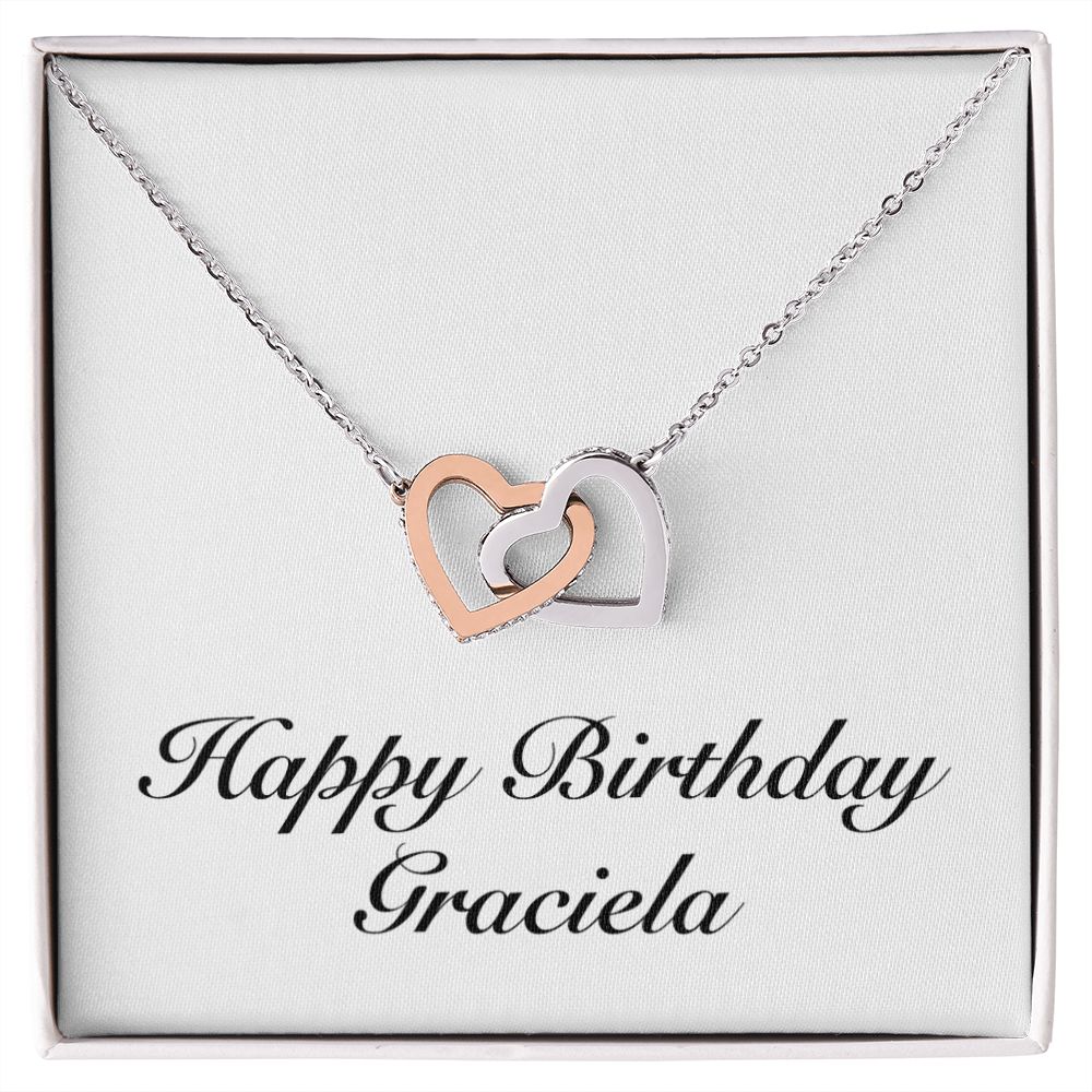 Happy Birthday Graciela - Interlocking Hearts Necklace