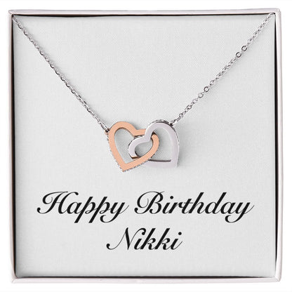 Happy Birthday Nikki - Interlocking Hearts Necklace