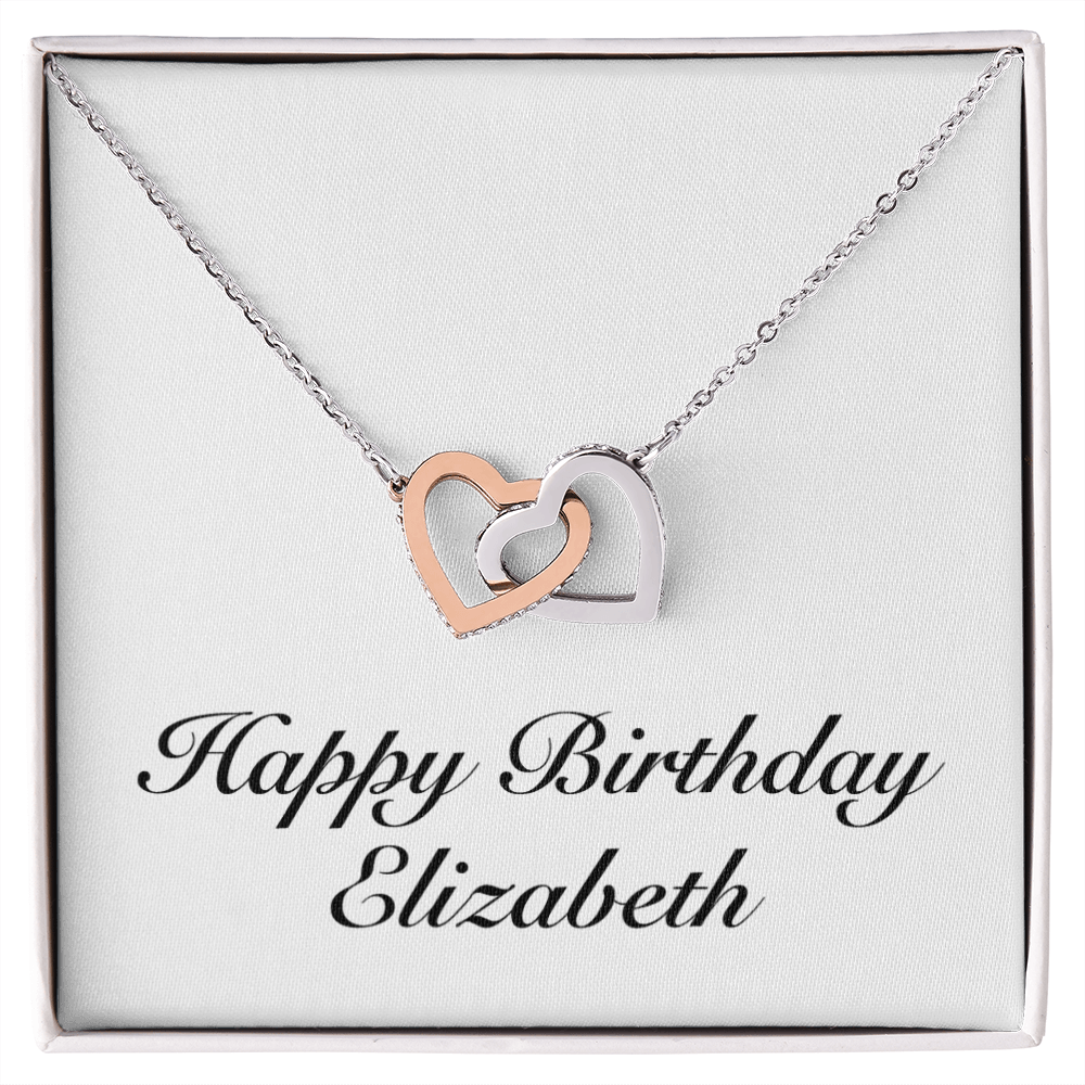 Happy Birthday Elizabeth - Interlocking Hearts Necklace