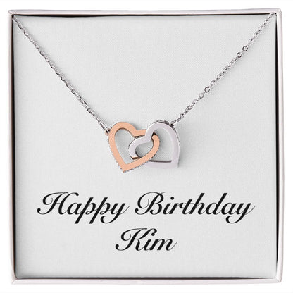 Happy Birthday Kim - Interlocking Hearts Necklace