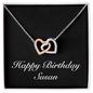 Happy Birthday Susan v2 - Interlocking Hearts Necklace
