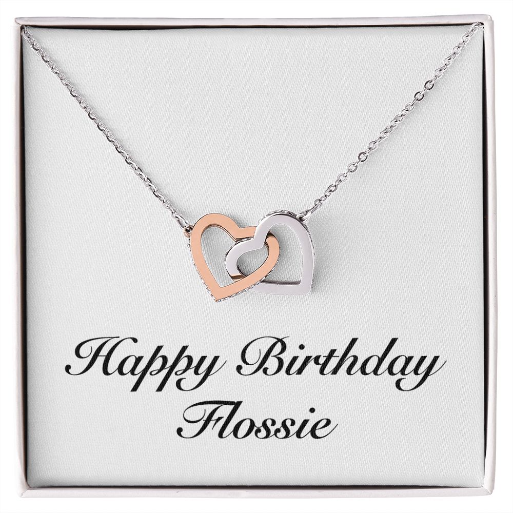 Happy Birthday Flossie - Interlocking Hearts Necklace