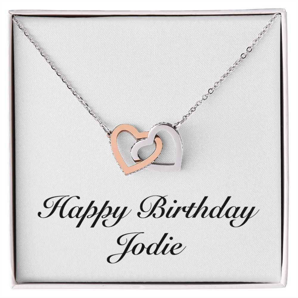 Happy Birthday Jodie - Interlocking Hearts Necklace