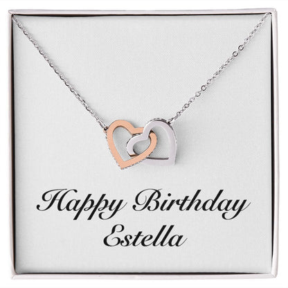 Happy Birthday Estella - Interlocking Hearts Necklace