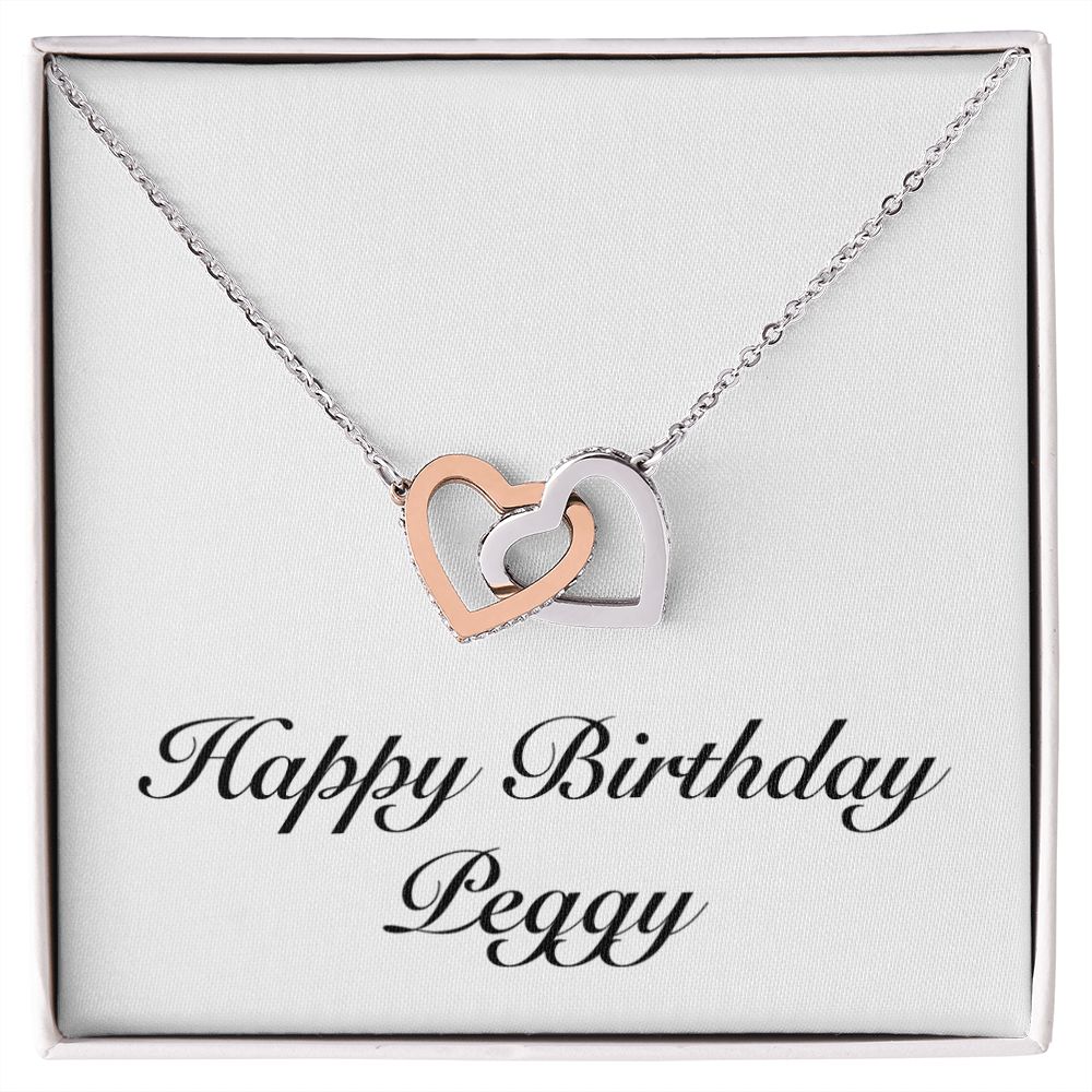 Happy Birthday Peggy - Interlocking Hearts Necklace