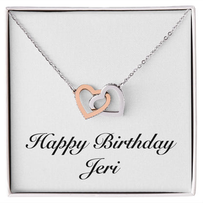 Happy Birthday Jeri - Interlocking Hearts Necklace