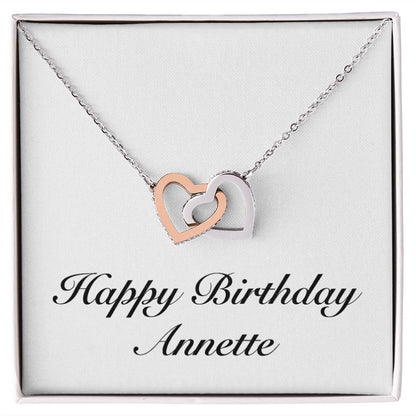 Happy Birthday Annette - Interlocking Hearts Necklace