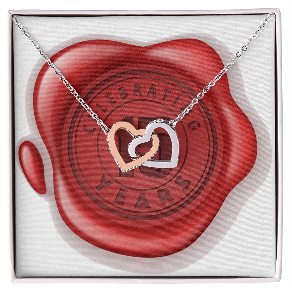 Celebrating 15 Years Anniversary - Interlocking Hearts Necklace