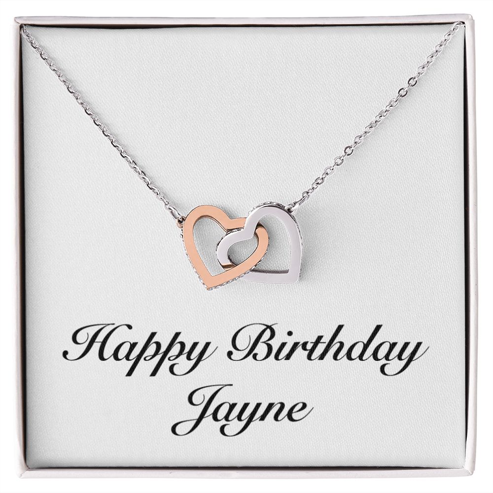 Happy Birthday Jayne - Interlocking Hearts Necklace