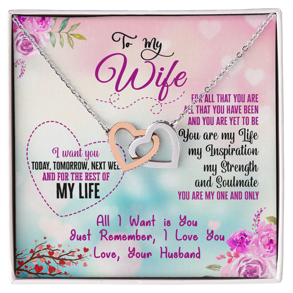 015 To My Wife - Interlocking Hearts Necklace