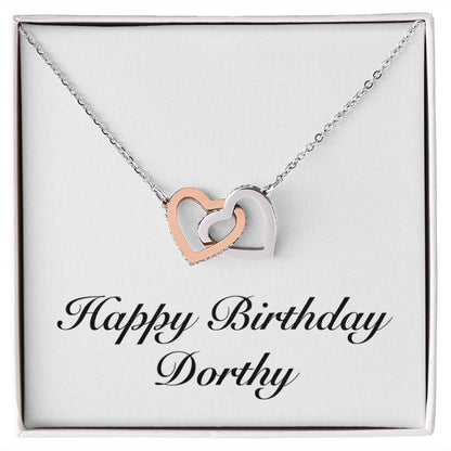 Happy Birthday Dorthy - Interlocking Hearts Necklace