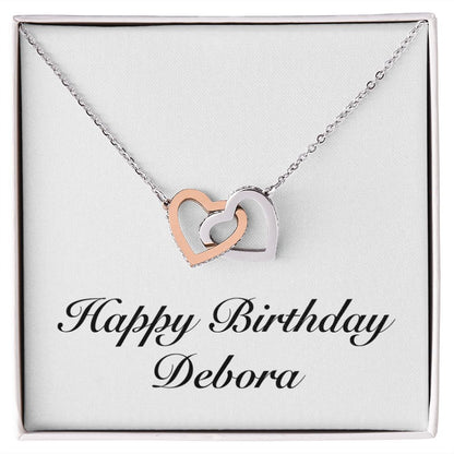 Happy Birthday Debora - Interlocking Hearts Necklace