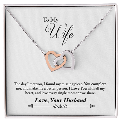 010 To My Wife - Interlocking Hearts Necklace