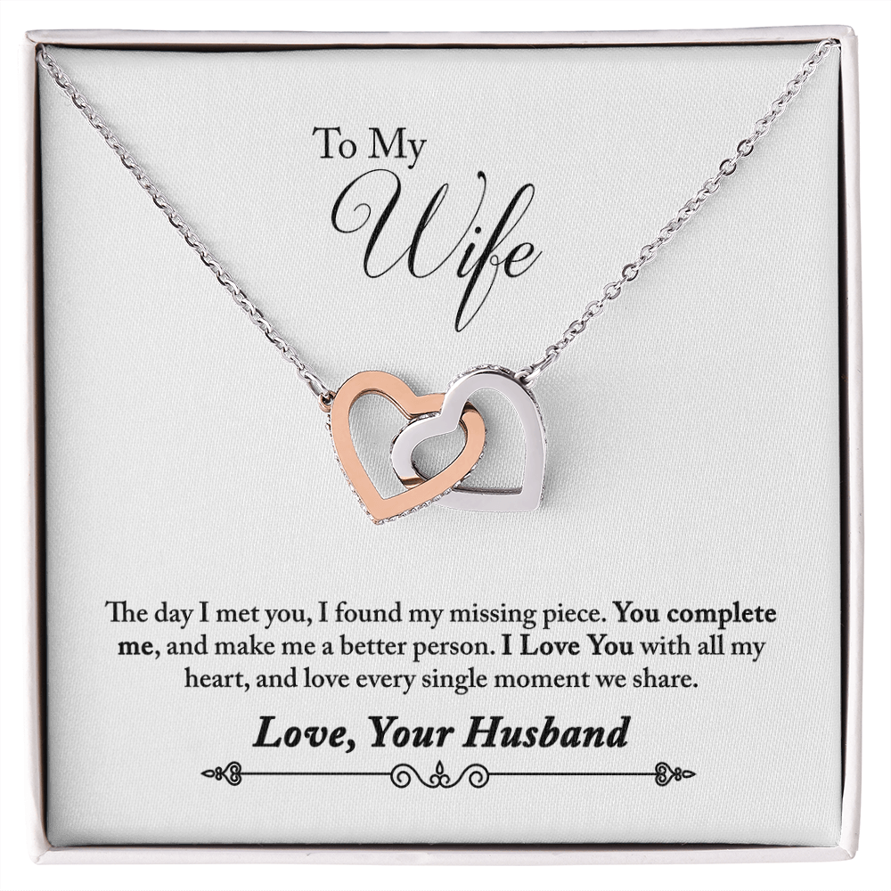 010 To My Wife - Interlocking Hearts Necklace