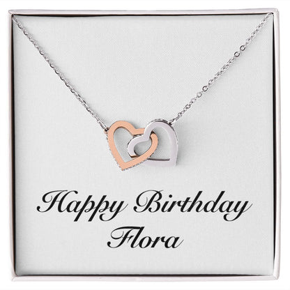 Happy Birthday Flora - Interlocking Hearts Necklace