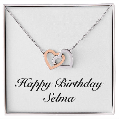 Happy Birthday Selma - Interlocking Hearts Necklace