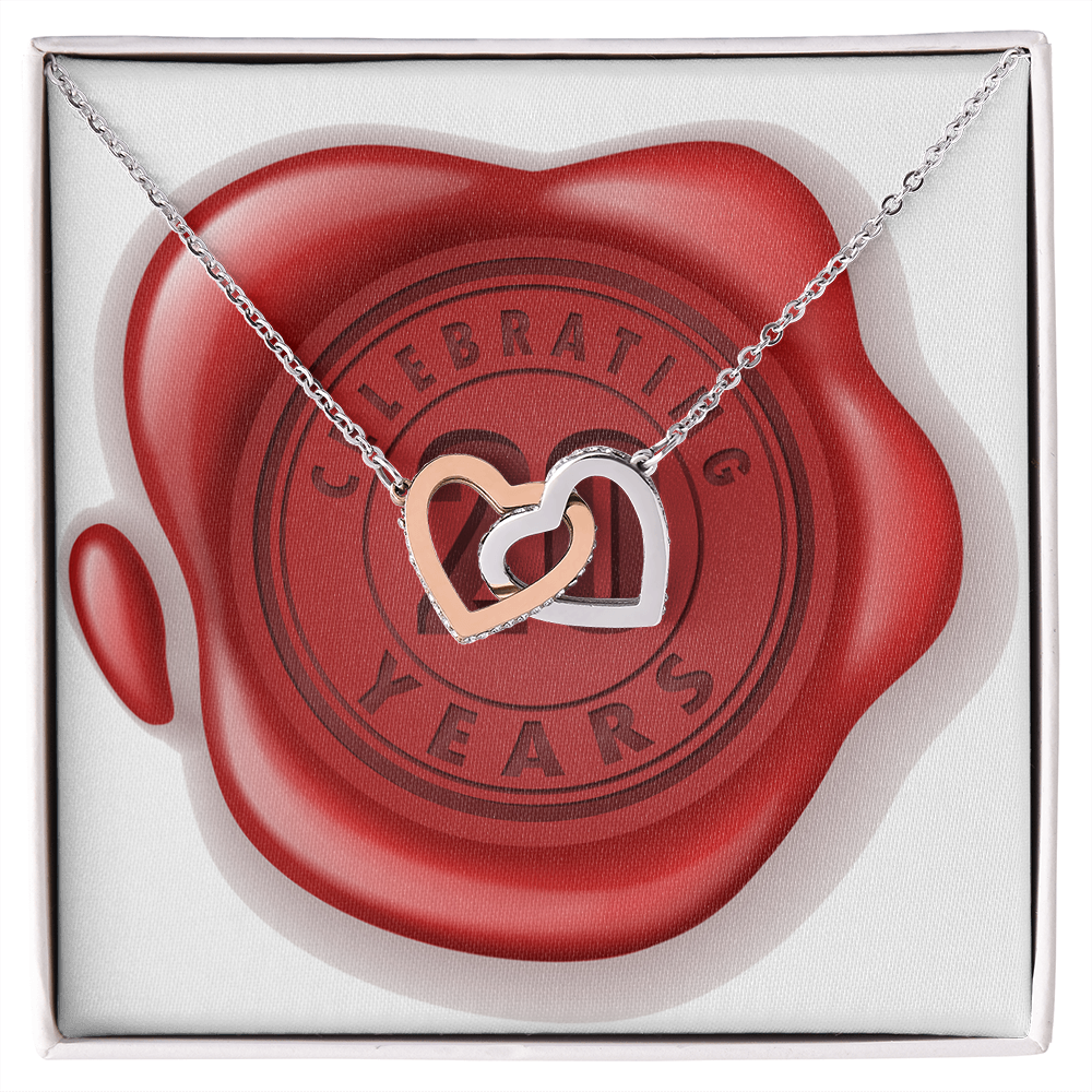 Celebrating 20 Years Anniversary - Interlocking Hearts Necklace