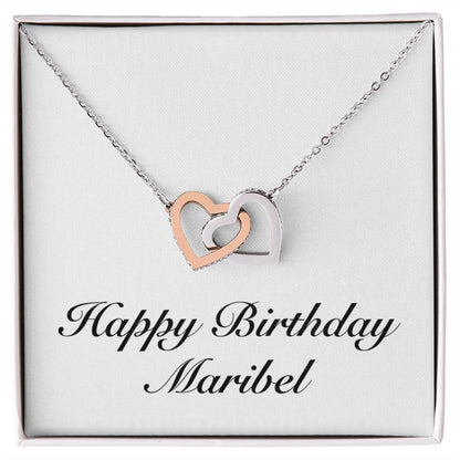 Happy Birthday Maribel - Interlocking Hearts Necklace