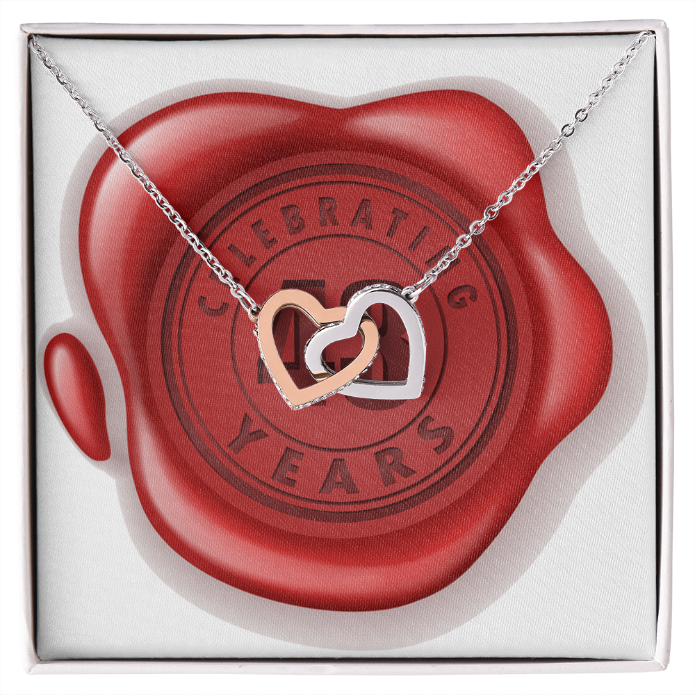 Celebrating 43 Years Anniversary - Interlocking Hearts Necklace
