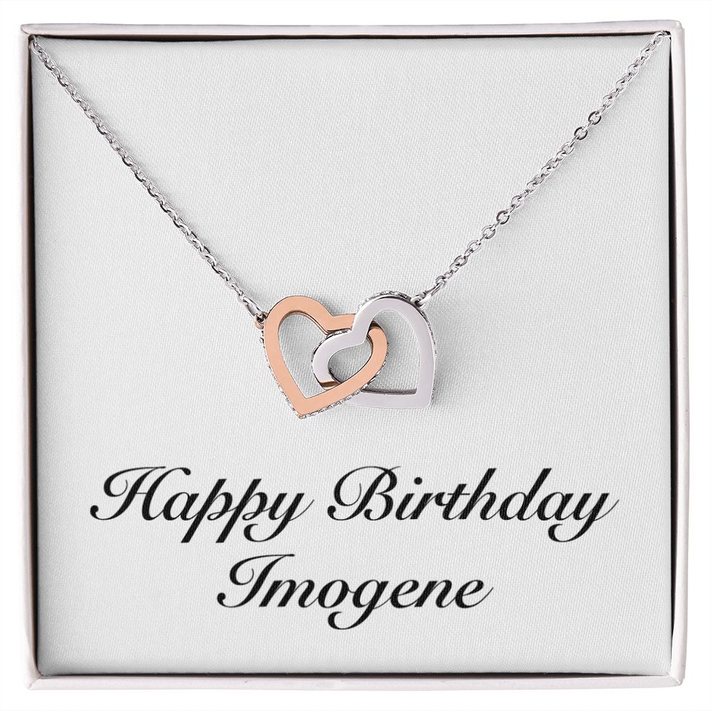 Happy Birthday Imogene - Interlocking Hearts Necklace