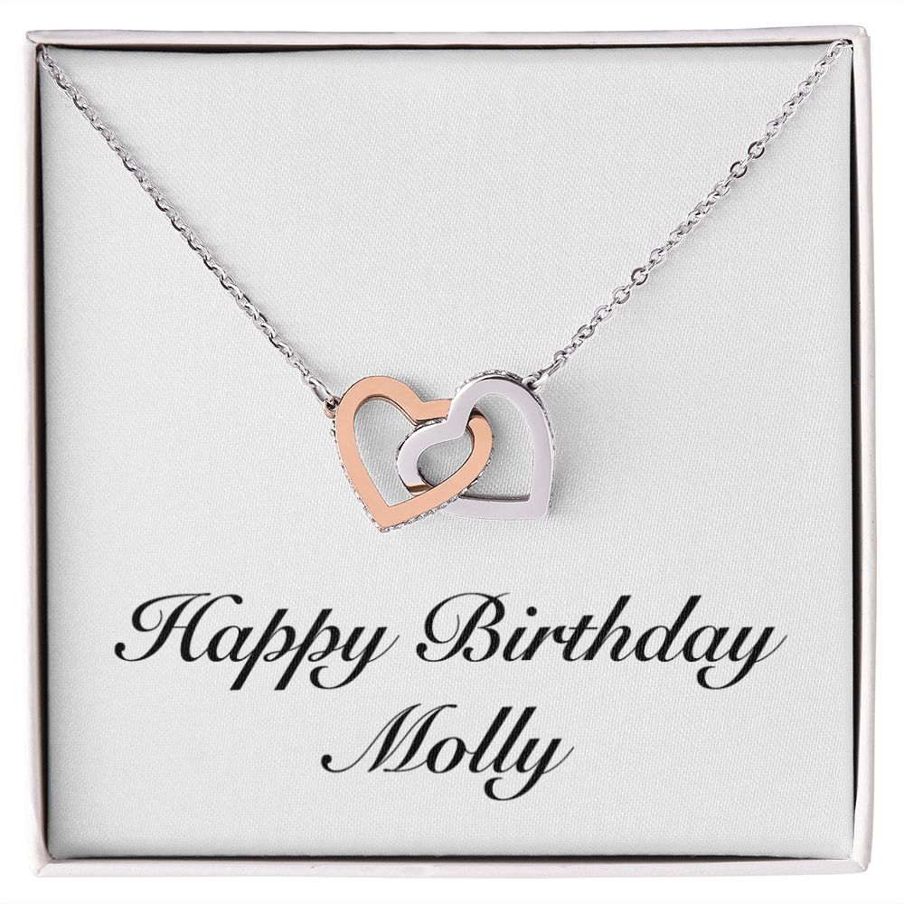 Happy Birthday Molly - Interlocking Hearts Necklace