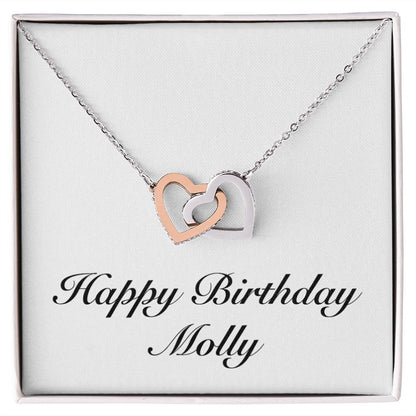 Happy Birthday Molly - Interlocking Hearts Necklace
