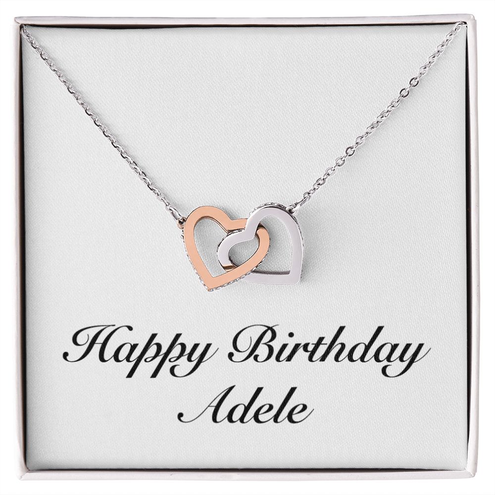 Happy Birthday Adele - Interlocking Hearts Necklace