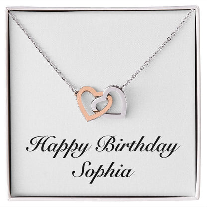 Happy Birthday Sophia - Interlocking Hearts Necklace