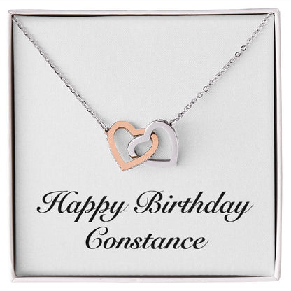 Happy Birthday Constance - Interlocking Hearts Necklace