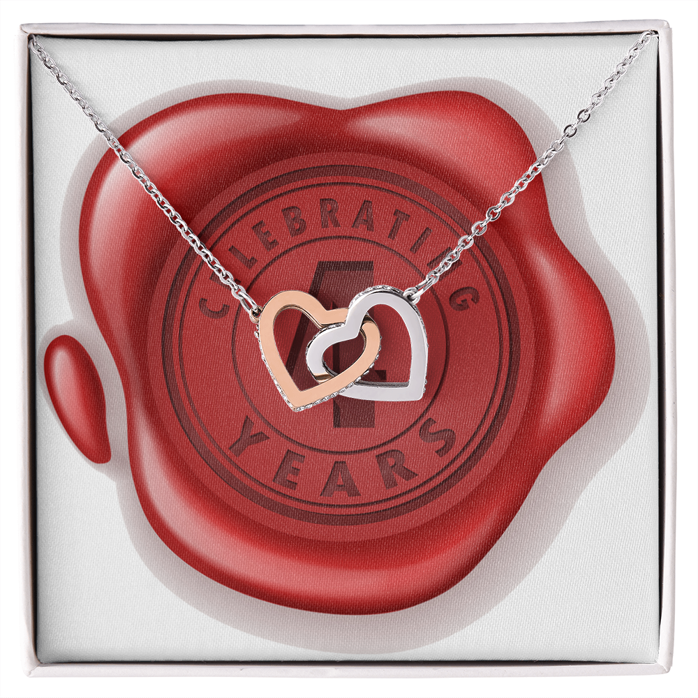 Celebrating 04 Years Anniversary - Interlocking Hearts Necklace
