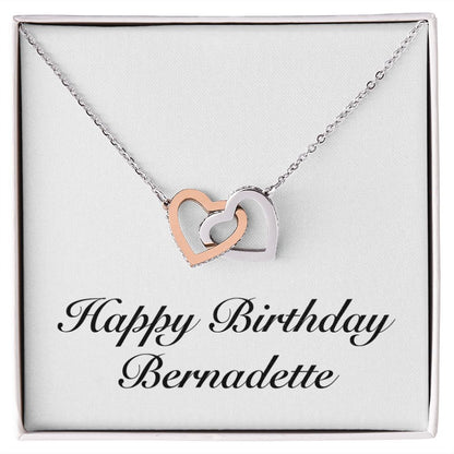 Happy Birthday Bernadette - Interlocking Hearts Necklace