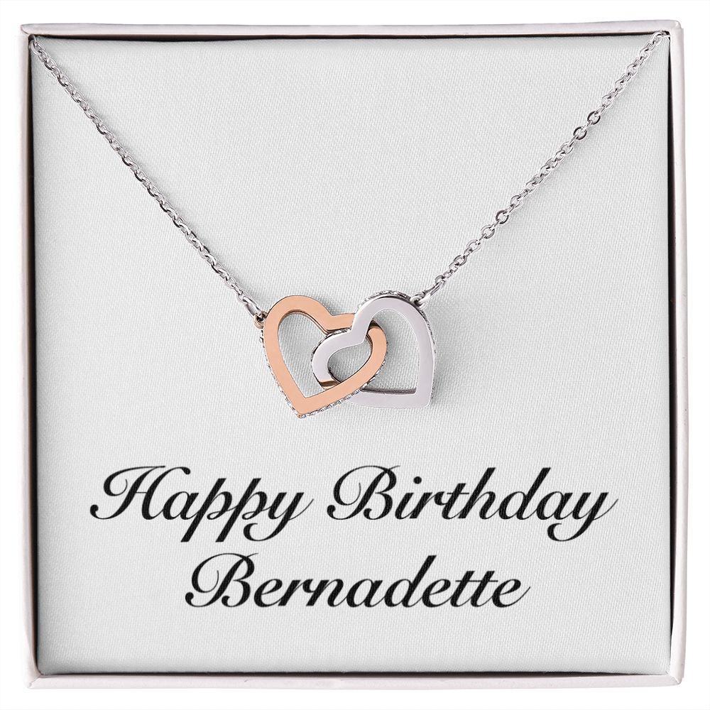 Happy Birthday Bernadette - Interlocking Hearts Necklace