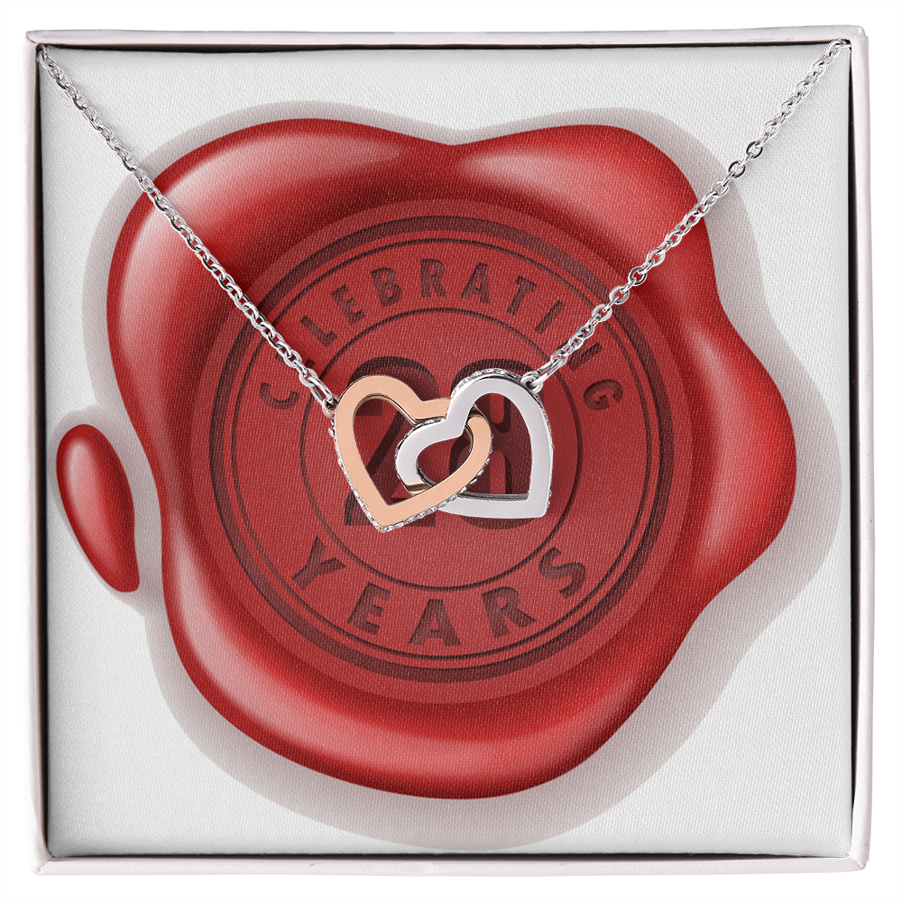 Celebrating 28 Years Anniversary - Interlocking Hearts Necklace