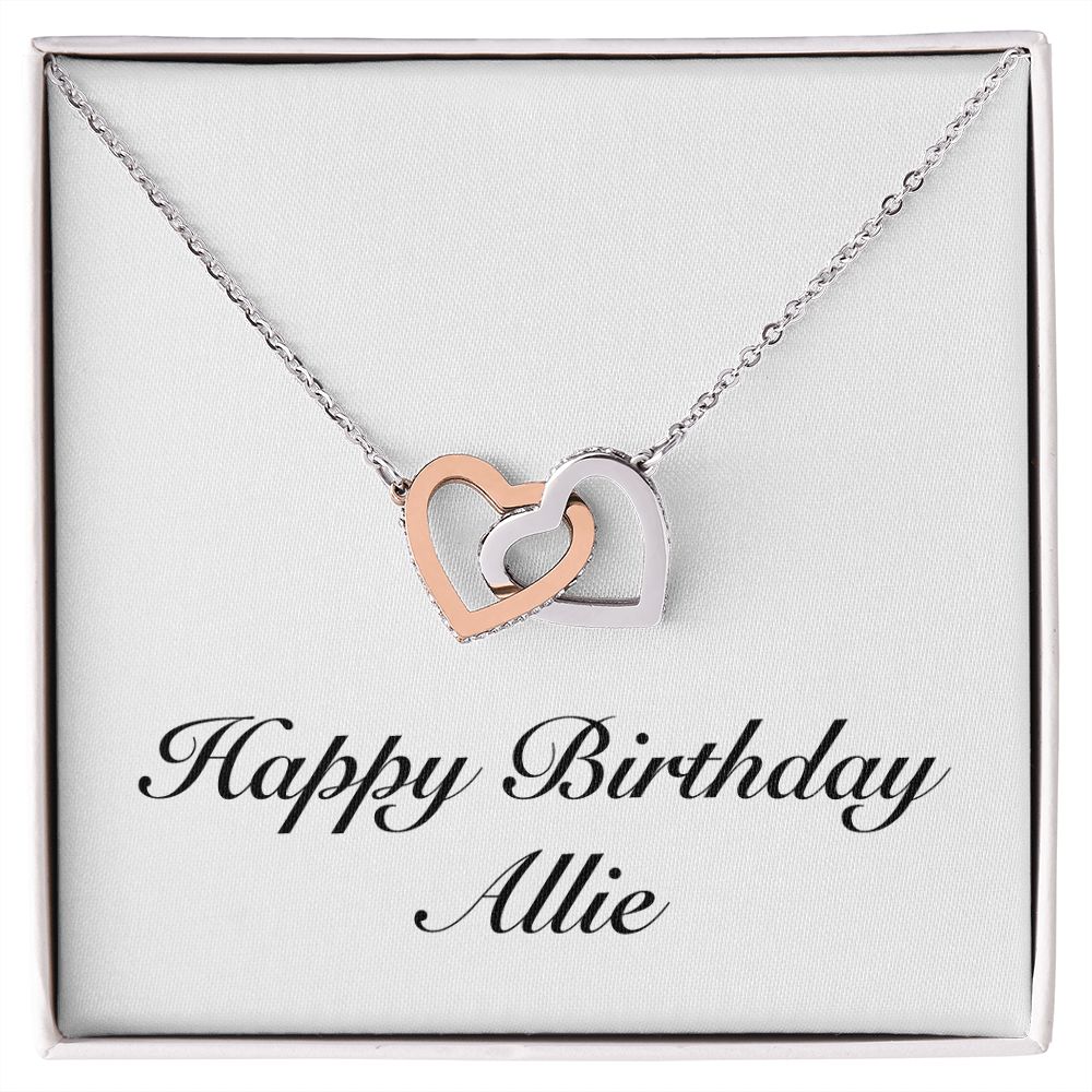 Happy Birthday Allie - Interlocking Hearts Necklace