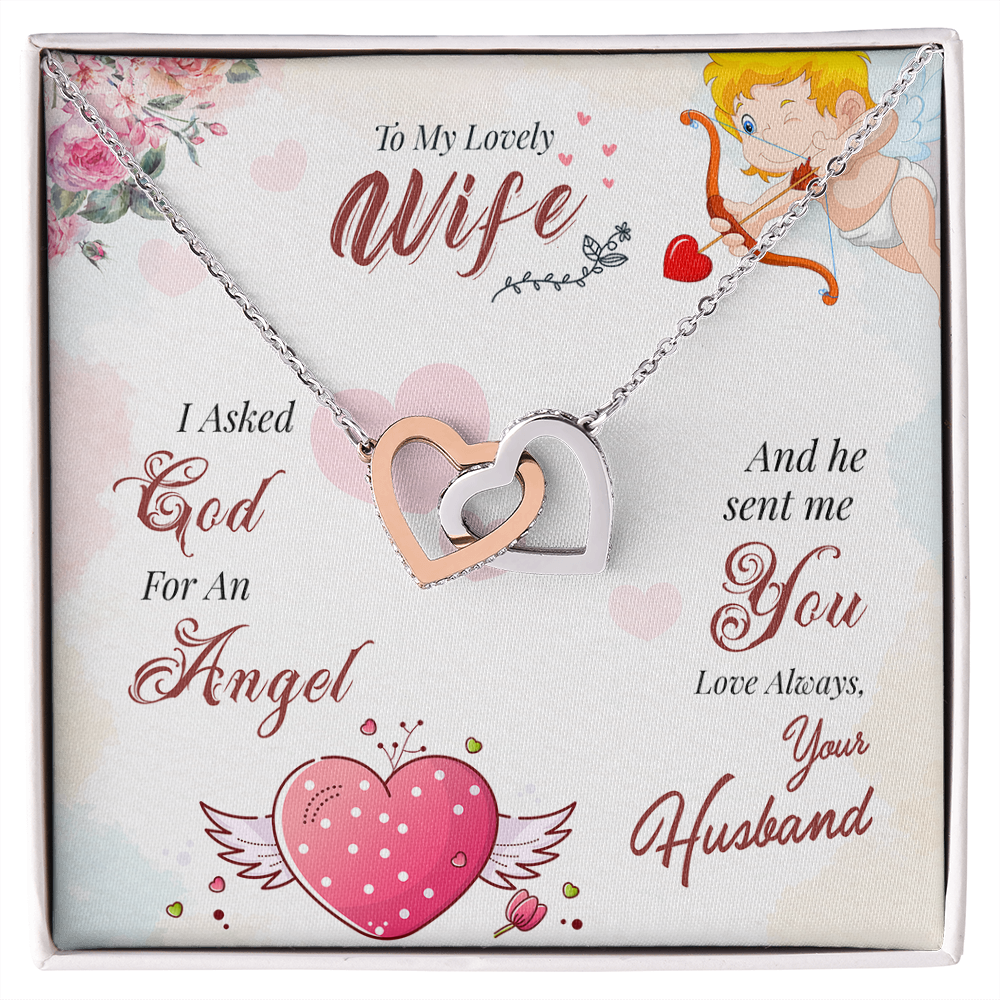 012 To My Lovely Wife - Interlocking Hearts Necklace