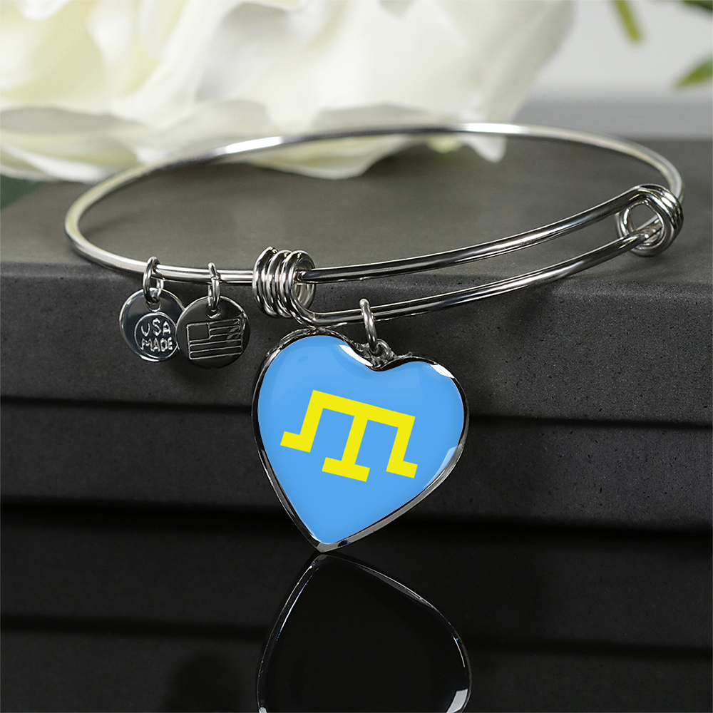 Tamga of Crimean Tatar Giray Dynasty - Heart Pendant Bangle Bracelet