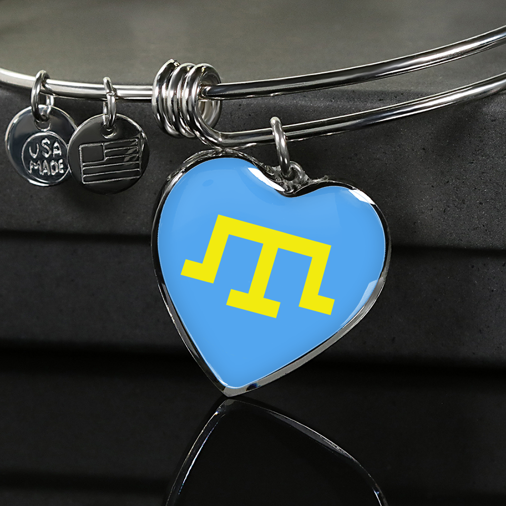 Tamga of Crimean Tatar Giray Dynasty - Heart Pendant Bangle Bracelet