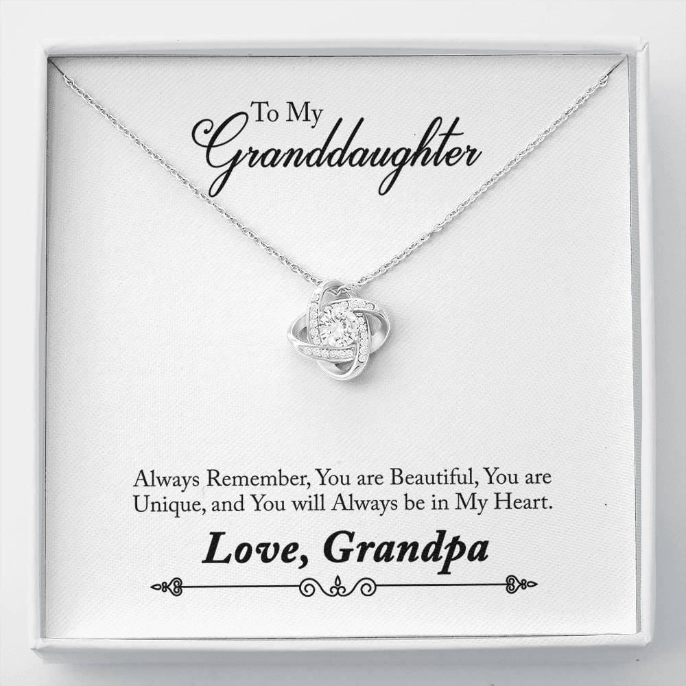 081 - To Granddaughter From Grandpa - Love Knot Necklace