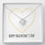 Happy Valentine's Day - Golden Heart - Love Knot Necklace