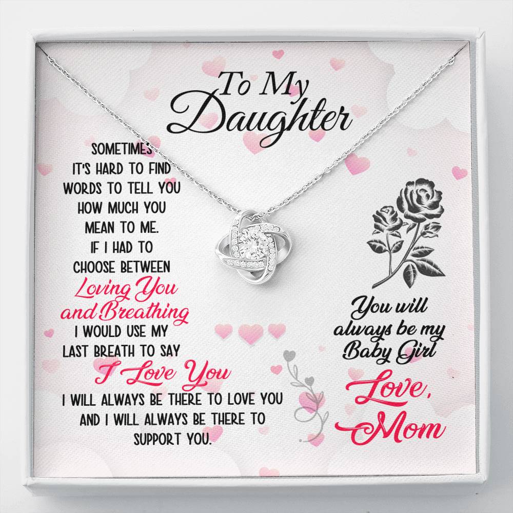 310 - To Daughter From Mom - Love Knot Necklace