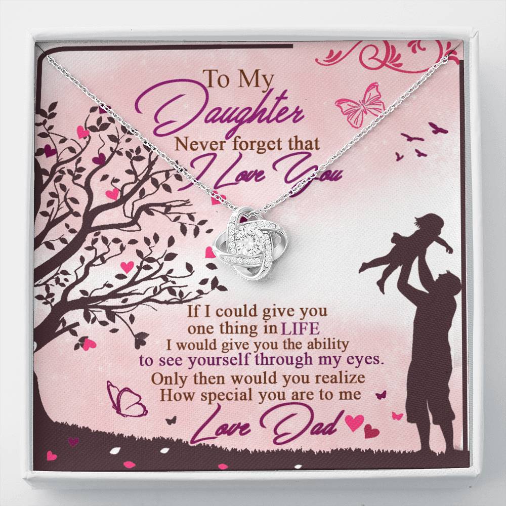 312 - To Daughter From Dad - Love Knot Necklace